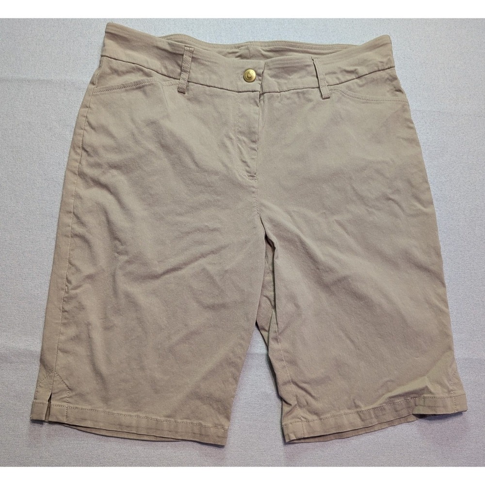 Ruby Rd Bermuda Shorts Womens 14P Tan Excellent Stretch Petite 92391